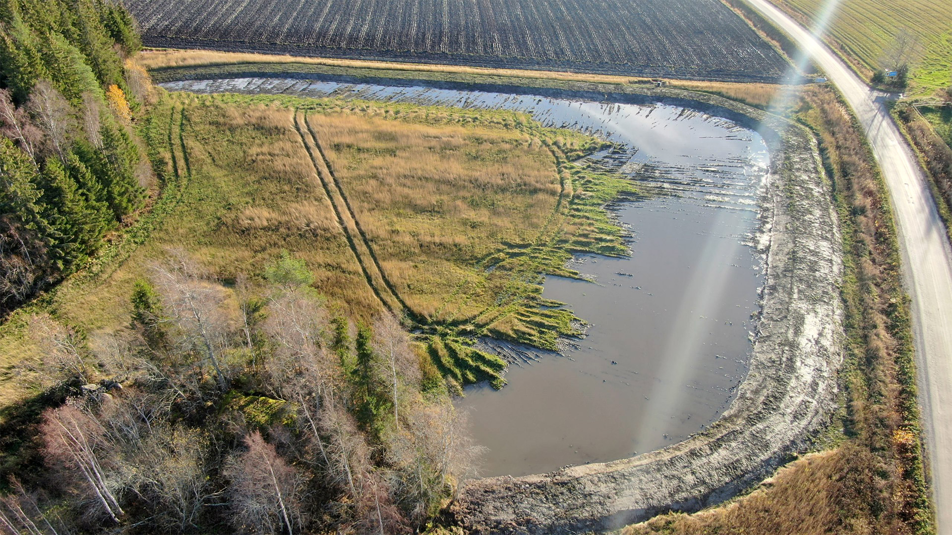 Small wetland photo taken with a drone.